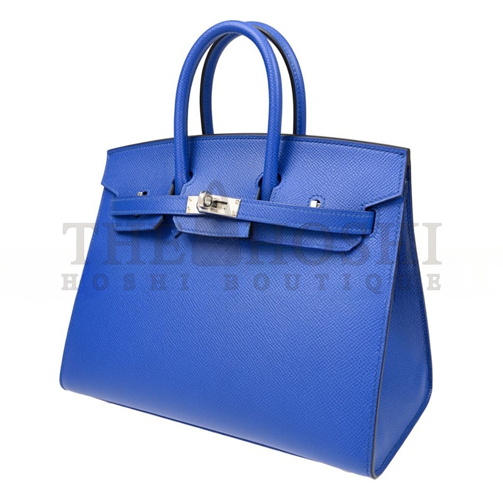 H**me5 BIRKIN 25 EPSOM LEATHER GREEK BLUE SILVER BUCKLE BAG BK2571EPSSO (25*20*13cm) Master Quality